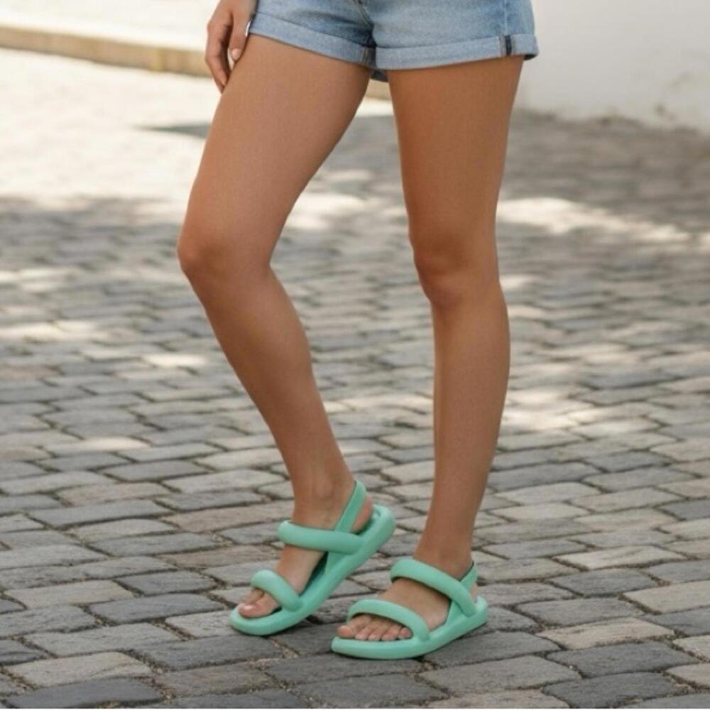 Melissa Free Mint Green Puffer Jelly Slingback Sandals Shoes Slingback Size 6 - Picture 8 of 8
